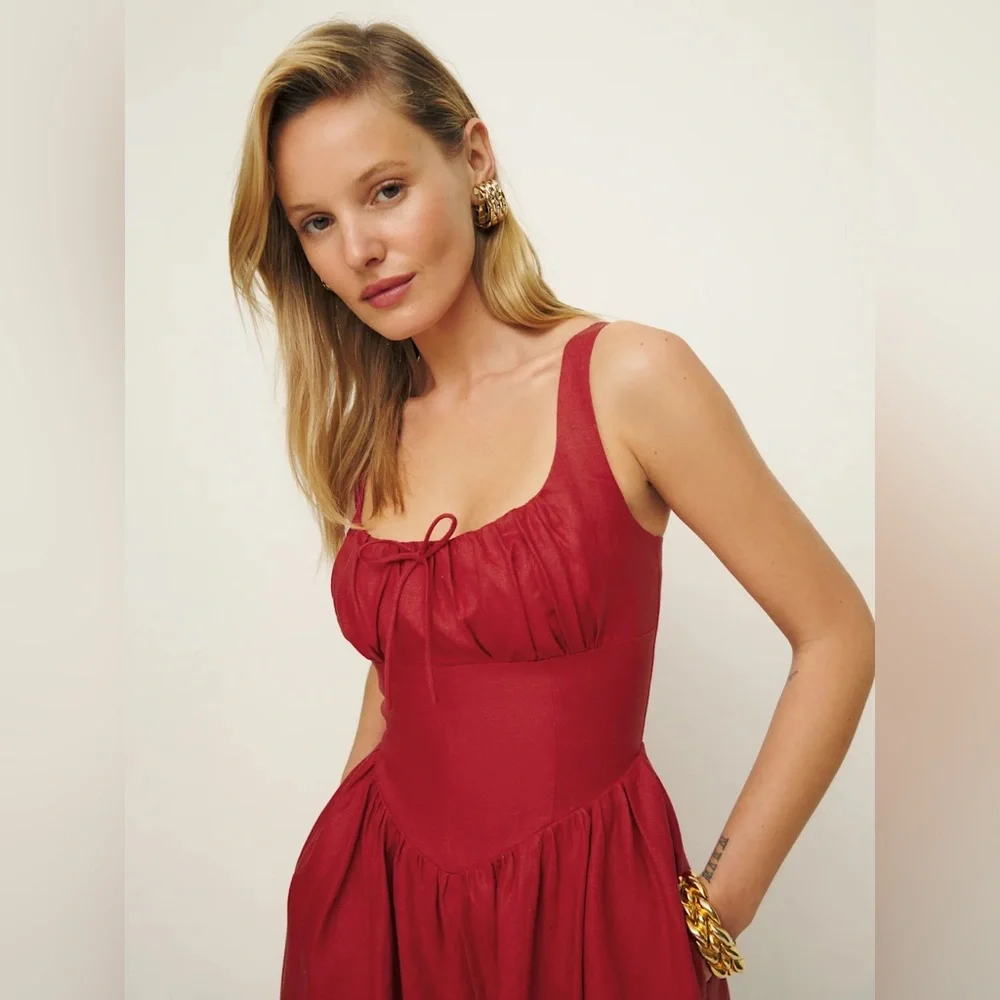 Reformation Red Midi Dress - Picture 2 of 15